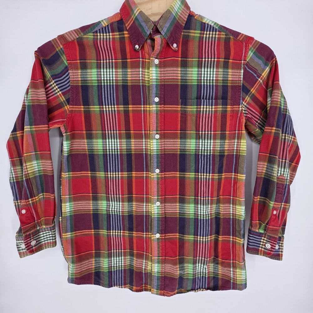 Orvis Signature Collection Shirt Mens Medium Madras Multicolor Plaid Cotton